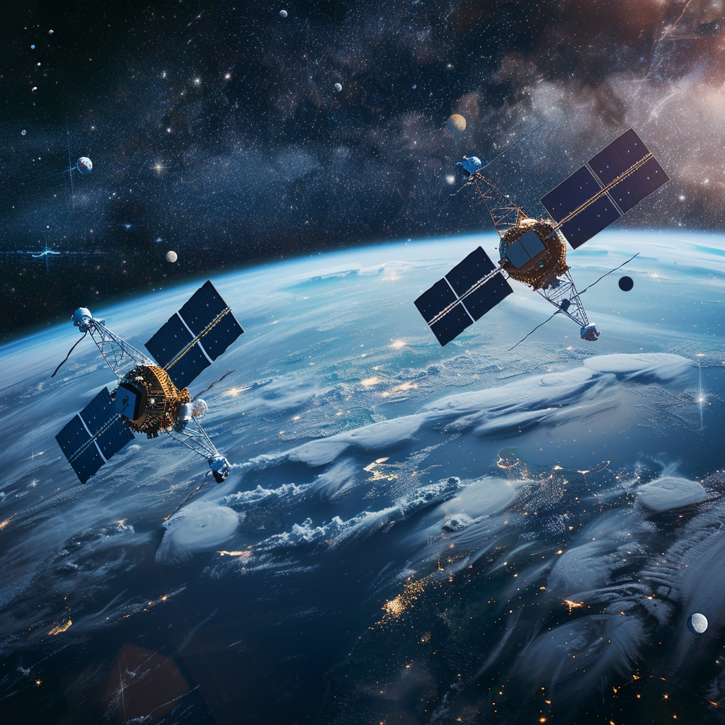 satellites in outer space